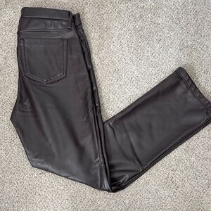 Stylish Oxblood Faux Leather Pants